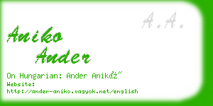aniko ander business card